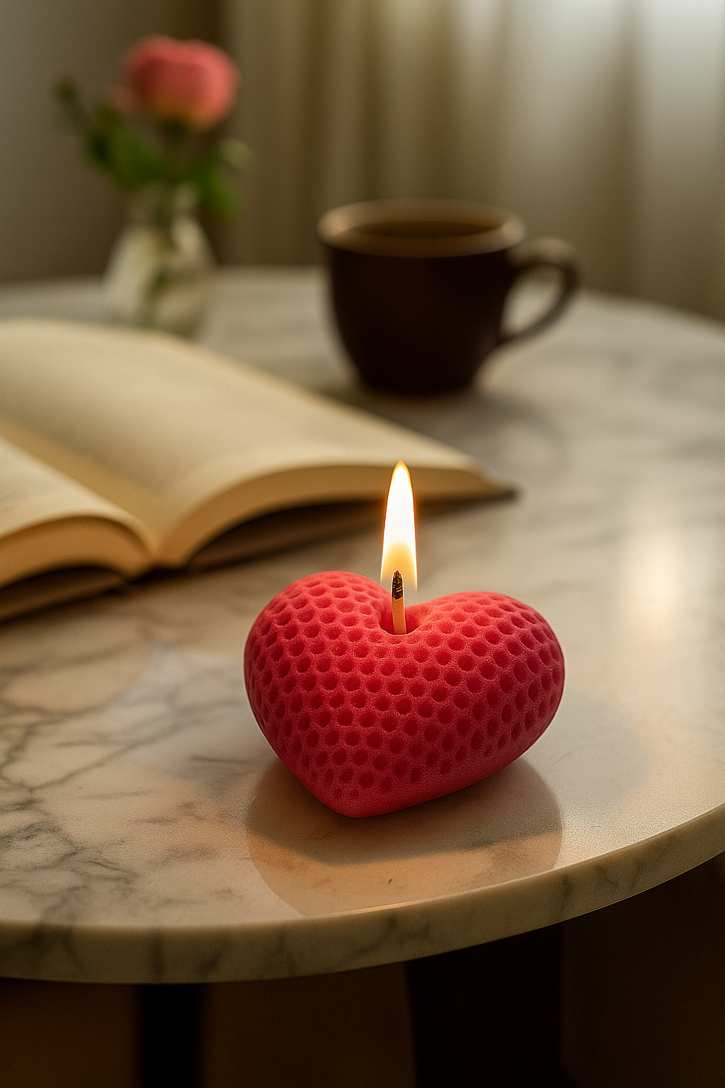 شموع القلب ثلاثية الأبعاد المعطرة - 3 قطع شمع صويا طبيعي شموع القلب ثلاثية الأبعاد المعطرة - 3 قطع شمع صويا طبيعي