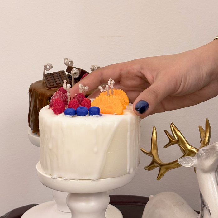 شمع عيد الميلاد من آيسكريم 100% شمع الصويا برائحة الكيك الغني