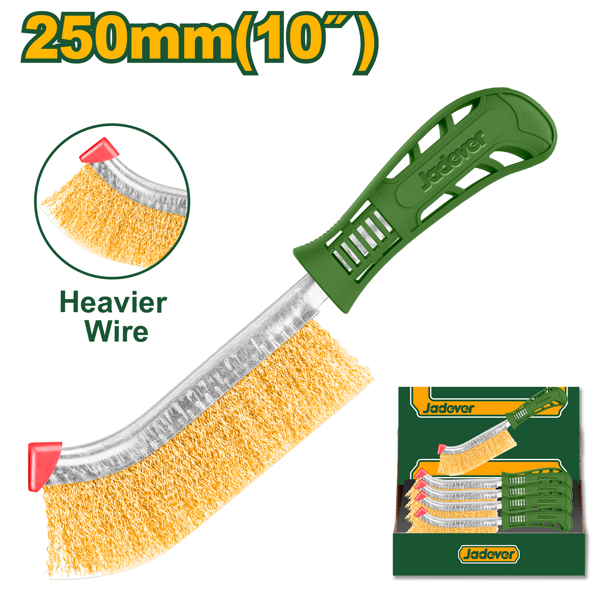 فرشاة سلك JADEVER 250MM لتنظيف الصدأ والطلاء على الفولاذ والخشب