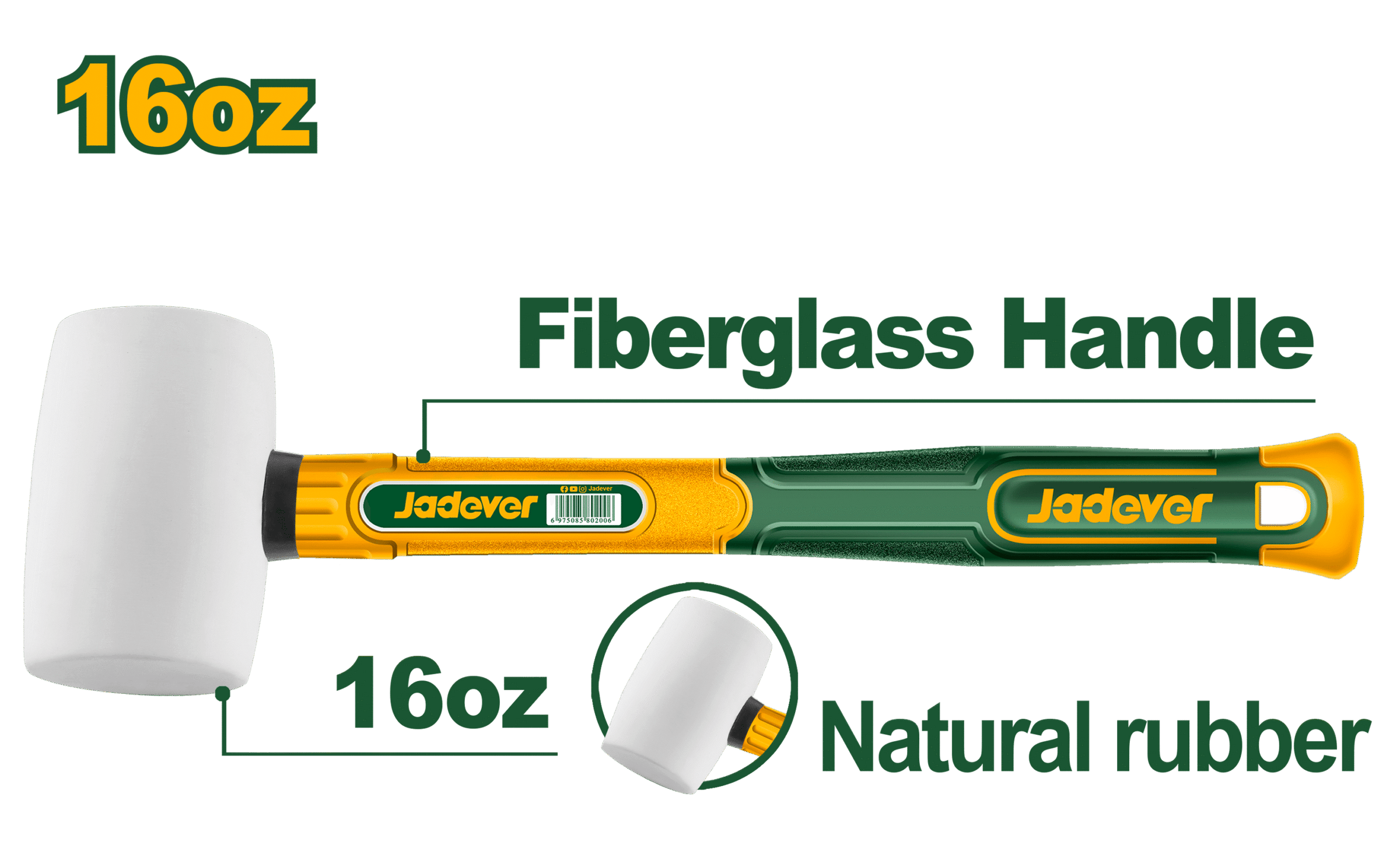 Jadifair Professional Rubber Mallet 450g Jadifair Professional Rubber Mallet 450g