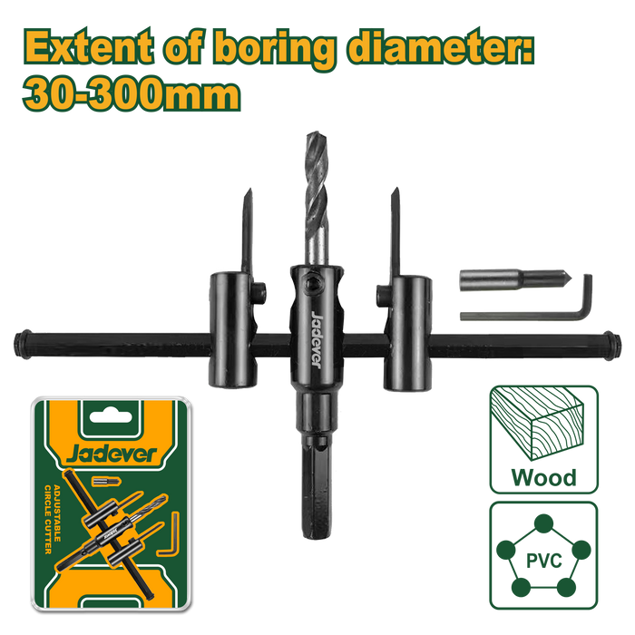 قاطع دوائر قابل للتعديل من متميزة - قطر قطع 30-300 مم للأخشاب والتطبيقات الكهربا…
