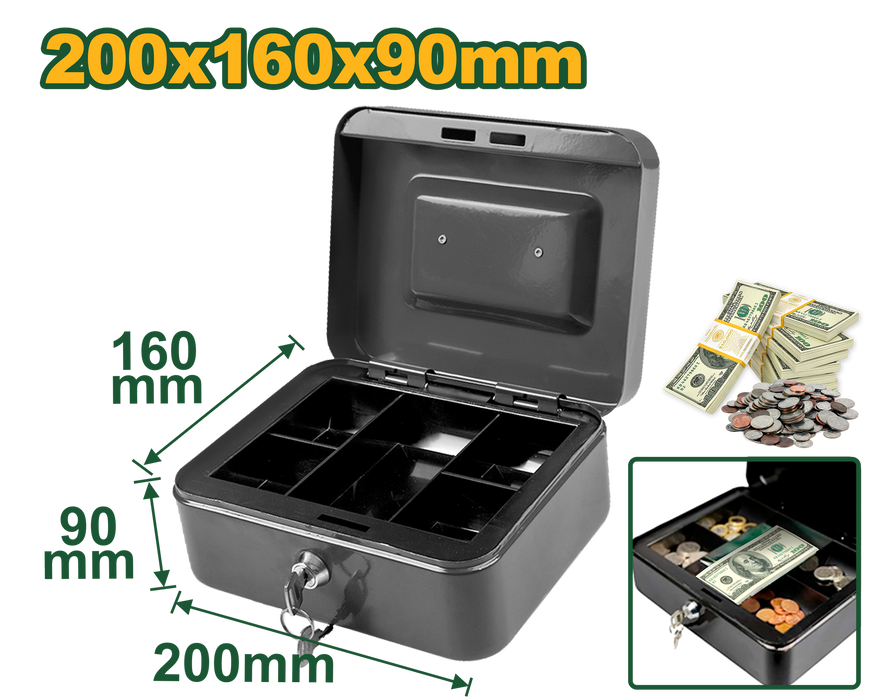 صندوق نقدي JADEVER 5 حجرات 20x16x9 سم سعة 2.9 لتر لحماية الفواتير والمقتنيات