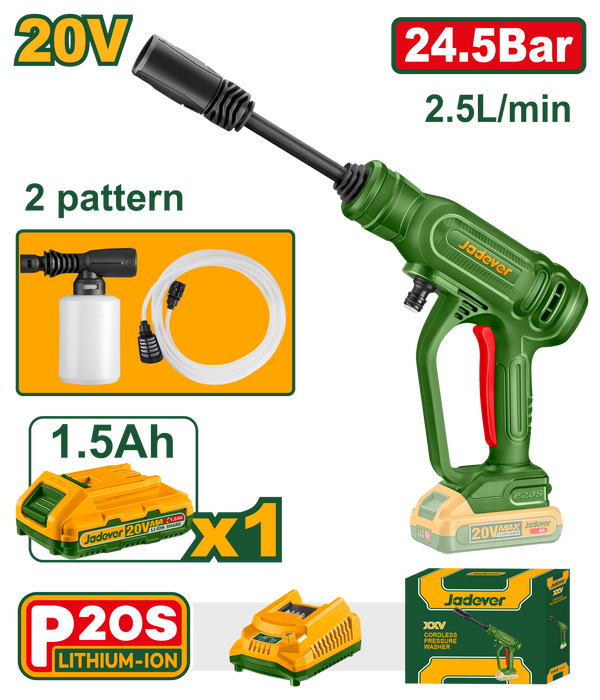 فرد غسيل ضغط عالي شحن جاديفر 20 فولت محمول - JADEVER