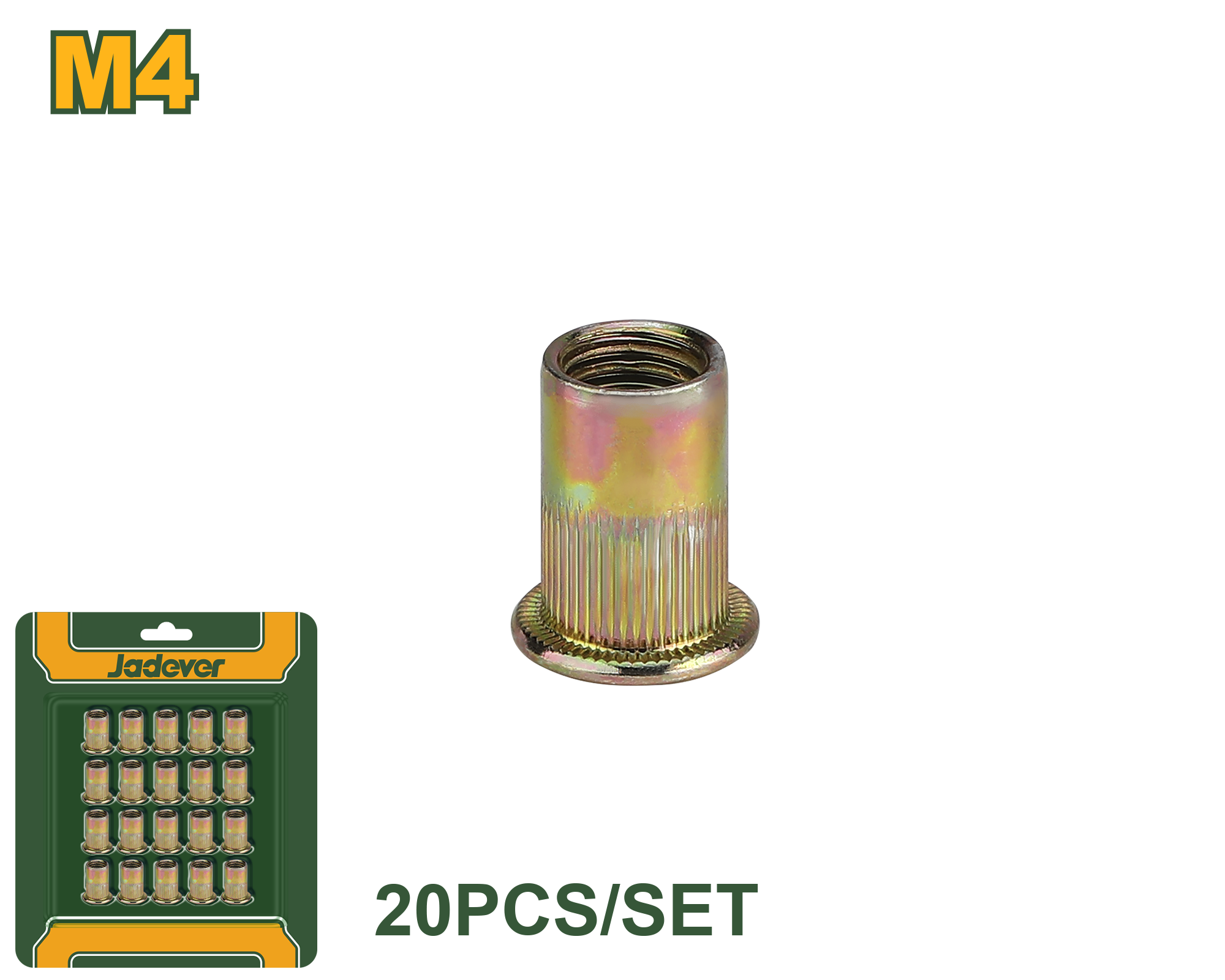 JADEVER 20 Pieces Fastener Nut Set (Available in Multiple Sizes) JADEVER 20 Pieces Fastener Nut Set (Available in Multiple Sizes)