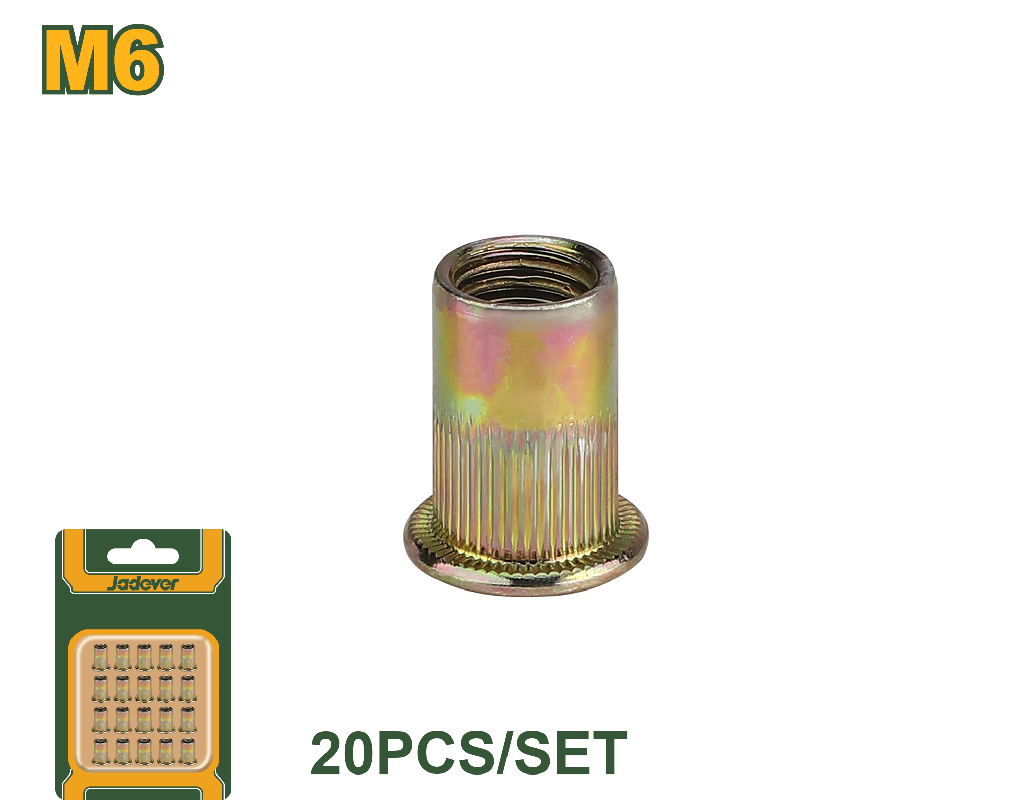 JADEVER 20 Pieces Fastener Nut Set (Available in Multiple Sizes) JADEVER 20 Pieces Fastener Nut Set (Available in Multiple Sizes)