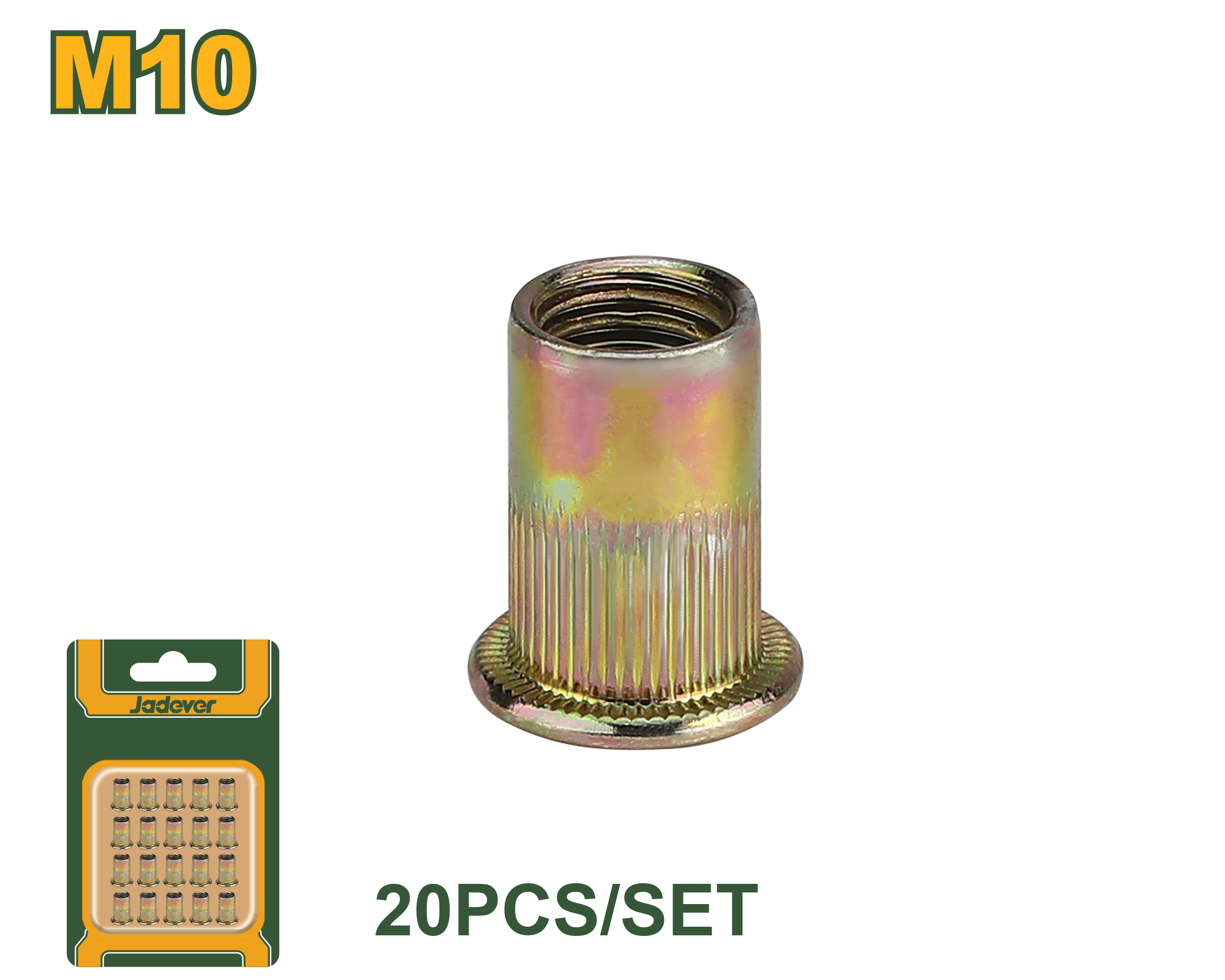 JADEVER 20 Pieces Fastener Nut Set (Available in Multiple Sizes) JADEVER 20 Pieces Fastener Nut Set (Available in Multiple Sizes)
