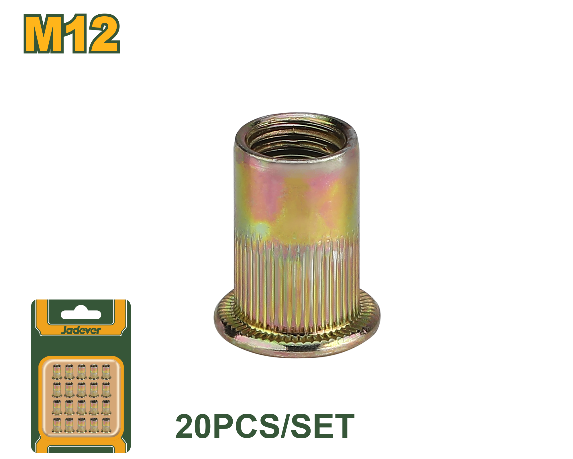 JADEVER 20 Pieces Fastener Nut Set (Available in Multiple Sizes) JADEVER 20 Pieces Fastener Nut Set (Available in Multiple Sizes)