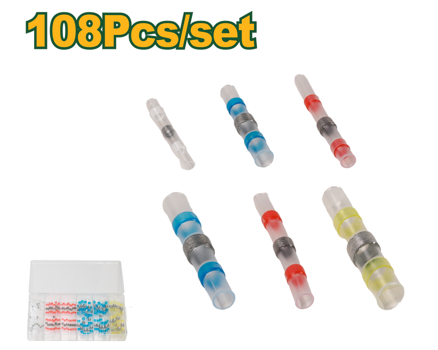 108 Piece Soldering Connector Kit - Heat Shrink Wire Terminal Set by JADEVER