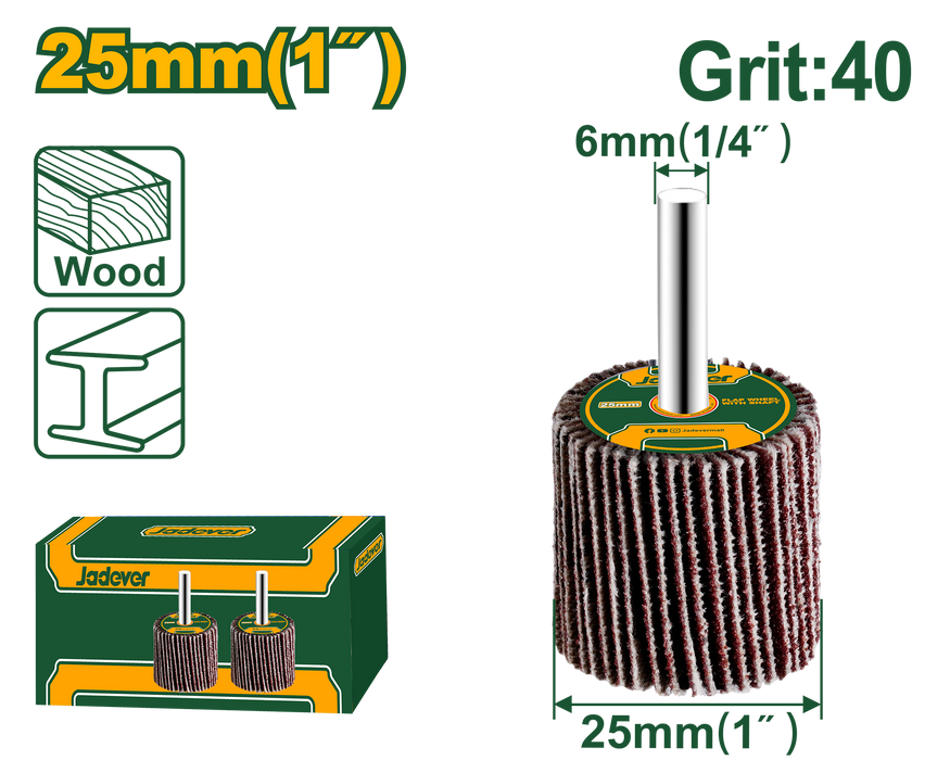 عجلة طلاء JADEVER 25x25x6mm، حبيبات 40#، مثالية للرمل الدقيق والمعدن