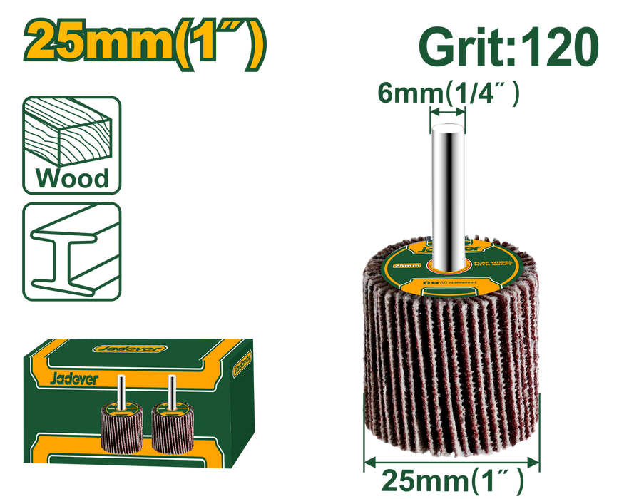 قرص عجلة الجيدفر بحبيبات 120# وعمود 25 مم للتلميع الدقيقة للأسطح