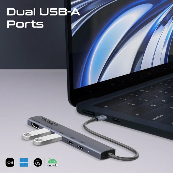 موزع USB-C متعدد الوظائف لينك هاب 5X بدقة 4K وشحن 100 واط من PROMATE