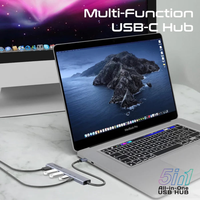 موزع USB-C متعدد الوظائف لينك هاب 5X بدقة 4K وشحن 100 واط من PROMATE