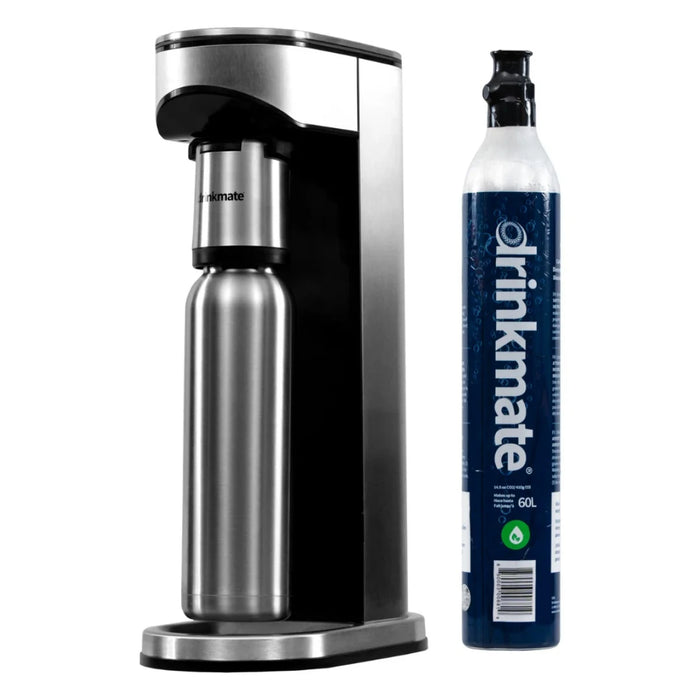 ماكينة صنع المشروبات الغازية DrinkMate LUX ستانلس ستيل مع أسطوانة غاز CO2