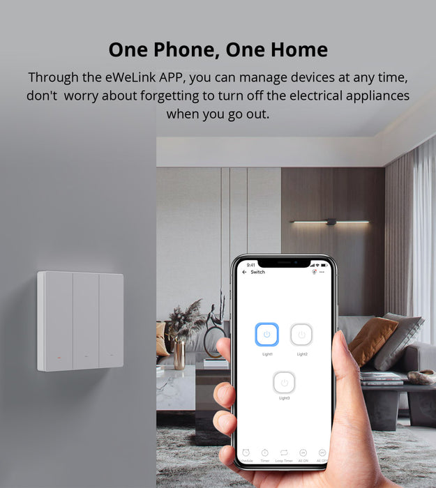 مفتاح الحائط الذكي SwitchMan-M5 Matter أبيض مع دعم Alexa وGoogle Home من sonoff
