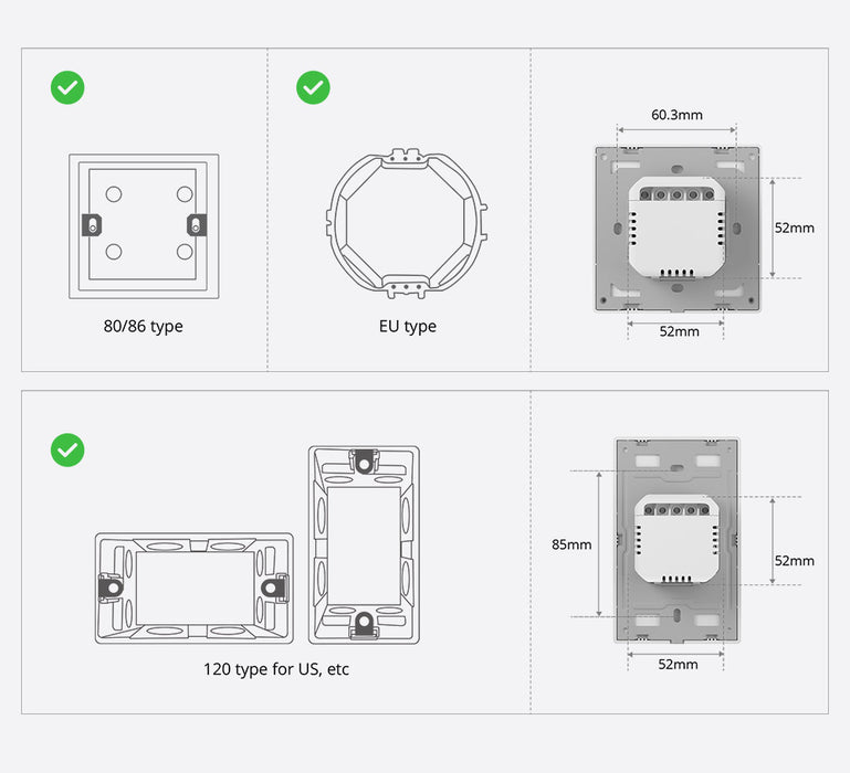 مفتاح الحائط الذكي SwitchMan-M5 Matter أبيض مع دعم Alexa وGoogle Home من sonoff