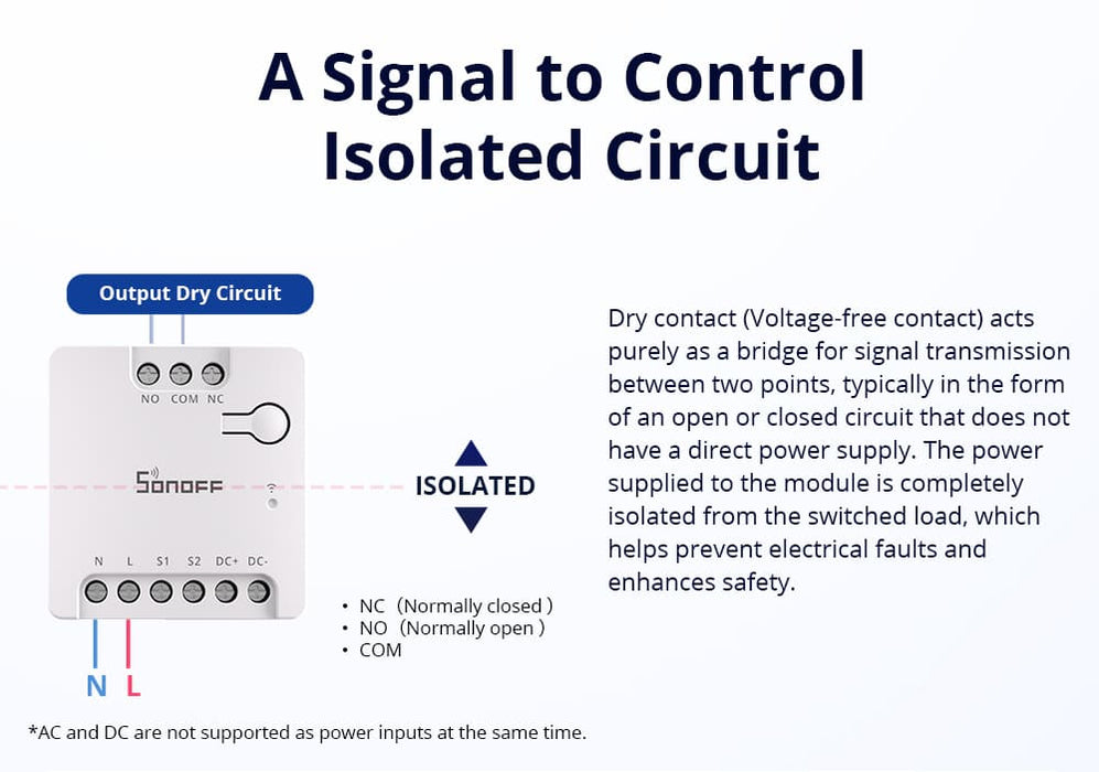 مفتاح ذكي جاف Wi-Fi MINI-D للتحكم في الأجهزة المنزلية بكفاءة عالية من sonoff