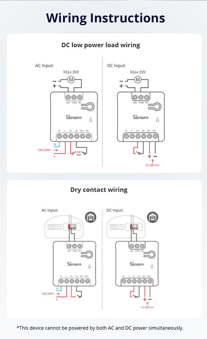 مفتاح ذكي جاف Wi-Fi MINI-D للتحكم في الأجهزة المنزلية بكفاءة عالية من sonoff