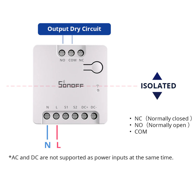 مفتاح ذكي SONOFF MINI-D جاف Wi-Fi مع دعم Matter وتحكم دقيق للأنظمة