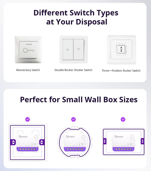 مفتاح ستارة رول ذكي MINI-RBS مع تحكم دقيق وتوافق Matter من sonoff