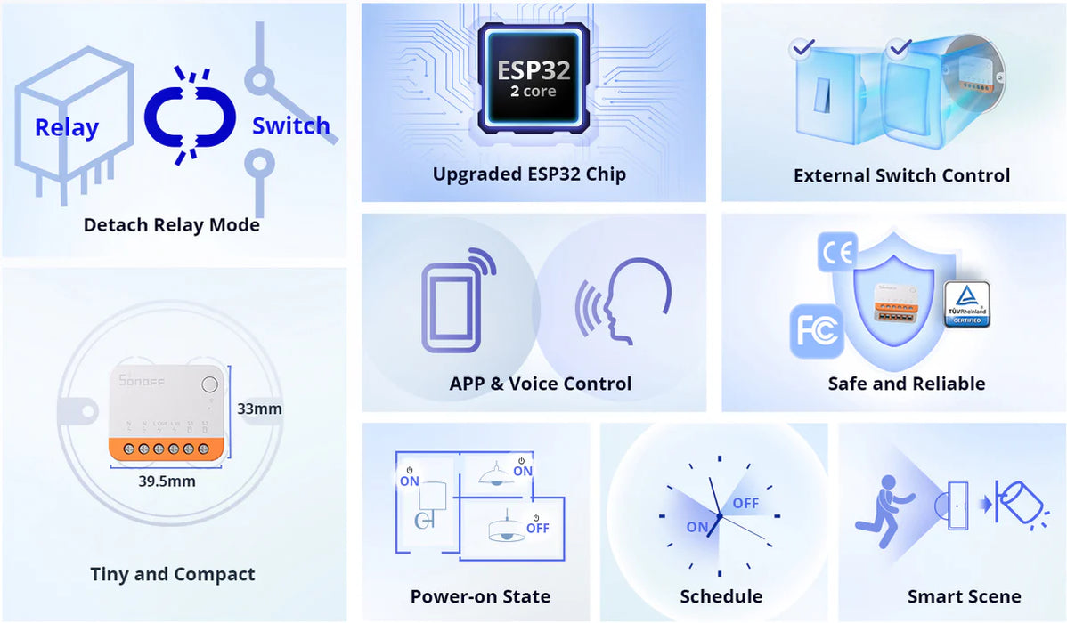 مفتاح الذكي الصغير جدًا للتحكم عبر الواي فاي، طراز MINI-R4 Extreme.من سونوف SONOFF