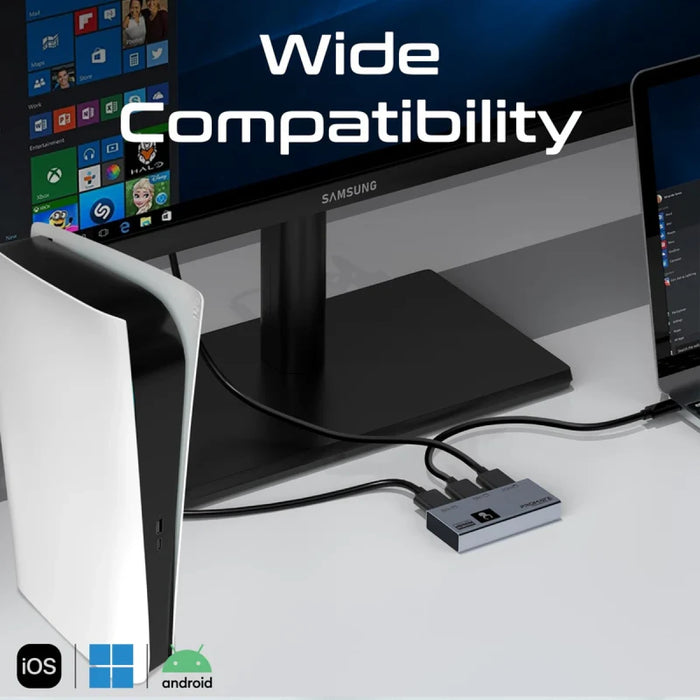محول HDMI ميديا سويتش 3T بدقة 8K وتردد 60Hz بـ 3 منافذ وتحكم باللمس من PROMATE