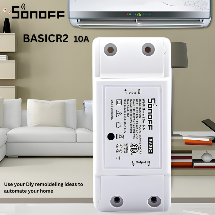 SONOFF BASICR2 مفتاح ذكي واي فاي 10 أمبير مع تحكم صوتي عبر Alexa وGoogle