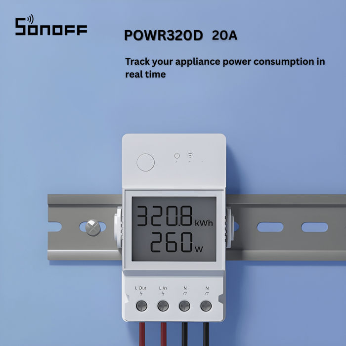 مفتاح استشعار الطاقة الذكي| مقياس طاقة 20A مع تحكم عن بعد من sonoff