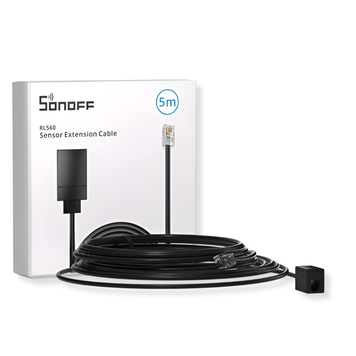 كابل تمديد حساسات SONOFF RL560 بطول 5م مع موصلات RJ9 لتطبيقات المنزل الذكي من sonoff