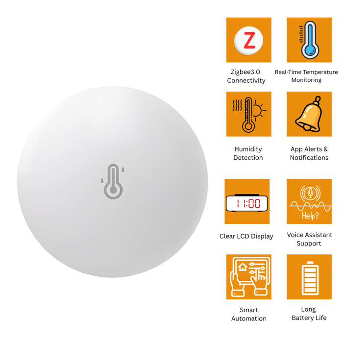 مستشعر درجة الحرارة والرطوبة SONOFF SNZB-02P مع شاشة LCD ومراقبة ذكية من sonoff