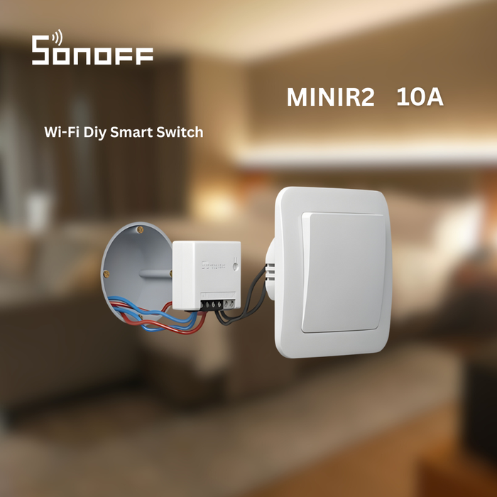 مفتاح SONOFF MINIR2 الذكي مع تحكم Wi-Fi وأتمتة عبر تطبيق eWeLink من sonoff