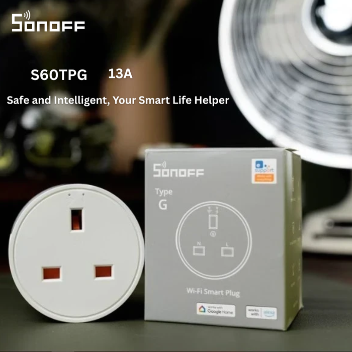 موصل ذكي سونوف S60TPG بشبكة واي فاي 13 أمبير للتحكم في الطاقة والجدولة من sonoff