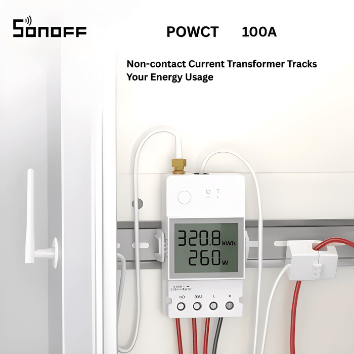 محوّل التيار الذكي SONOFF POWCT 100A لمراقبة الطاقة وتحسين الاستخدام من sonoff