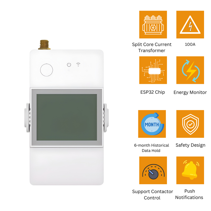 محوّل التيار الذكي SONOFF POWCT 100A لمراقبة الطاقة وتحسين الاستخدام من sonoff