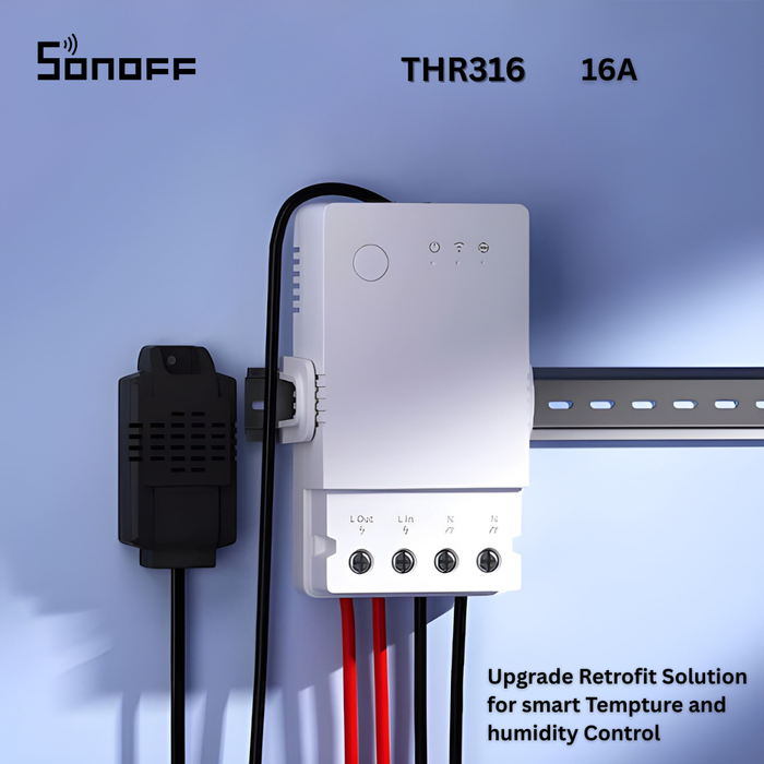 مفتاح مراقبة درجة الحرارة والرطوبة الذكي SONOFF THR316، تحكم 16A، متوافق مع eWeLink من sonoff