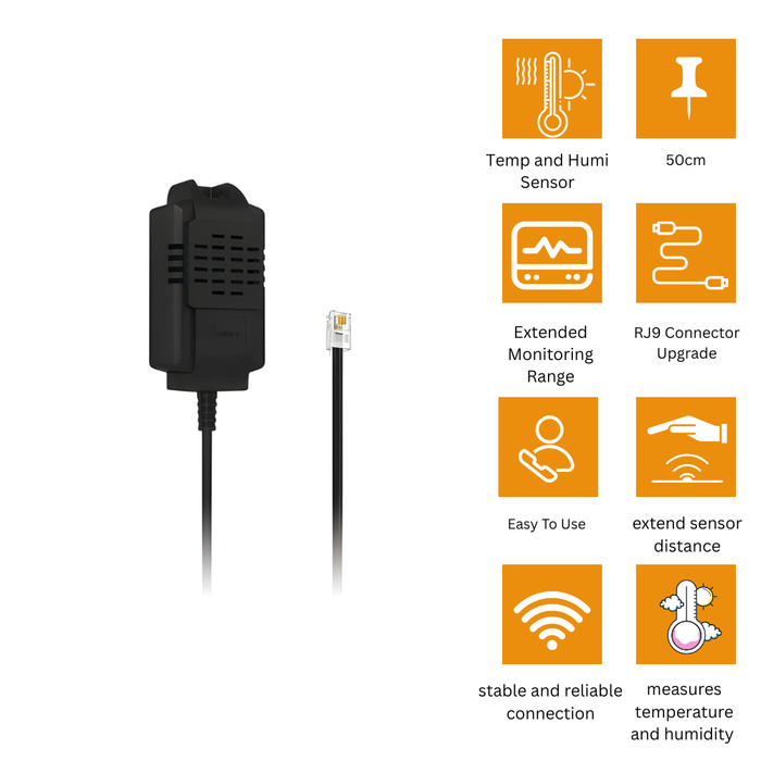 مستشعر لدرجة الحرارة والرطوبة 50 سم | مسبار مقاوم للماء ومراقبة المنزل الذكي من sonoff
