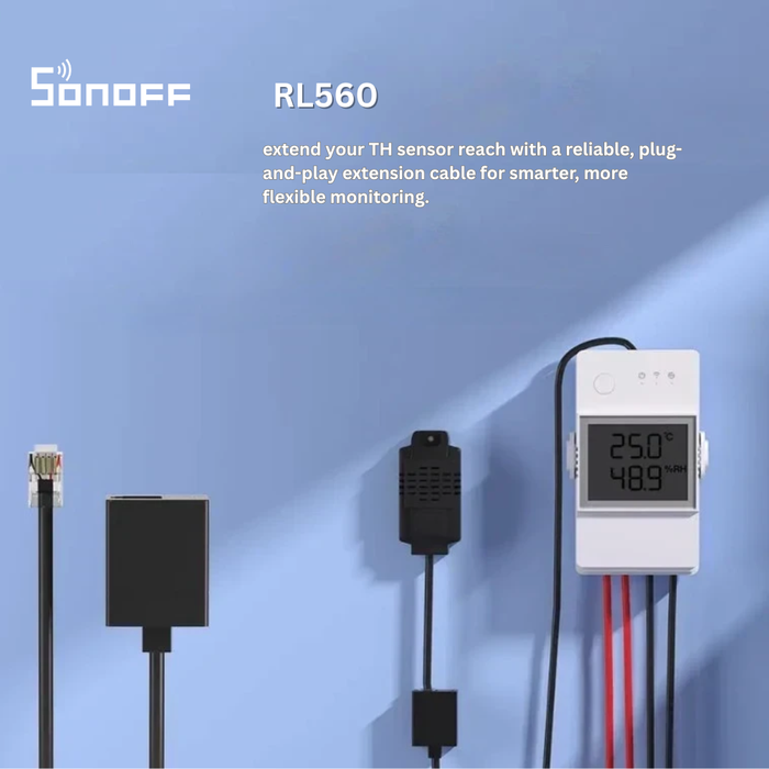 كابل تمديد حساسات SONOFF RL560 بطول 5م مع موصلات RJ9 لتطبيقات المنزل الذكي من sonoff