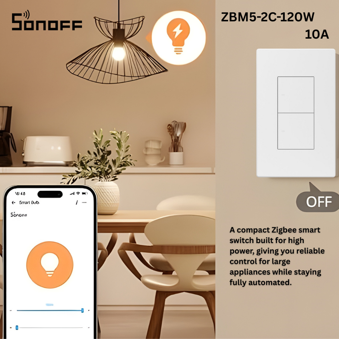 مفتاح ذكي SONOFF ZB 120 واط سلكي مع تحكم عن بُعد ودعم Zigbee 3.0 من sonoff