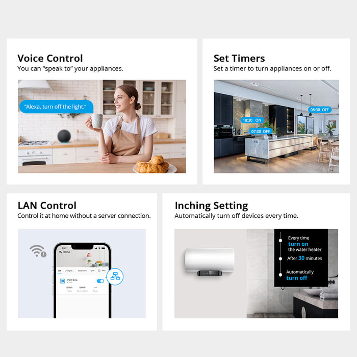 مفتاح قياس الطاقة الذكي POW Elite بقدرة 20 أمبير وتتبع استهلاك الطاقة من sonoff