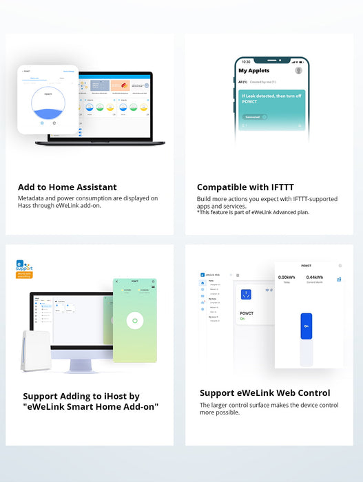 عداد الطاقة الذكي POW Ring بقدرة 100 أ ولمراقبة استهلاك الطاقة من sonoff