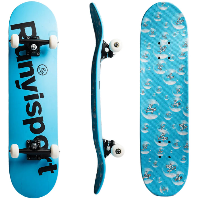 RUNYI سكيت بورد بلاستيكي عالي الجودة مع عجلات مطاطية وآمن للجميع