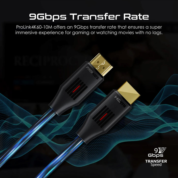 كابل HDMI بطول 10 متر يدعم دقة 4K وتردد 60 هرتز وسرعة نقل 18 جيجا من PROMATE
