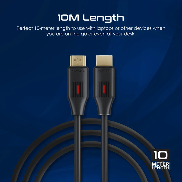 كابل HDMI بطول 10 متر يدعم دقة 4K وتردد 60 هرتز وسرعة نقل 18 جيجا من PROMATE