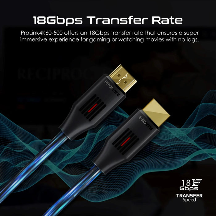 كابل HDMI نحيف بطول 1.5 متر يدعم دقة 4K@60Hz وسرعة 18Gbps من PROMATE