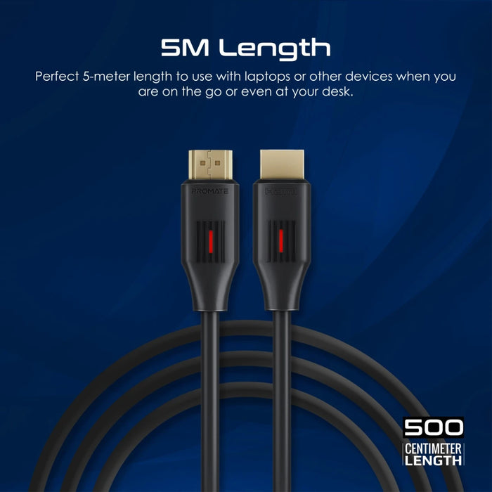 كابل HDMI بطول 5 متر متوافق مع التلفزيون يدعم دقة 4K بسرعة 60 هرتز من PROMATE