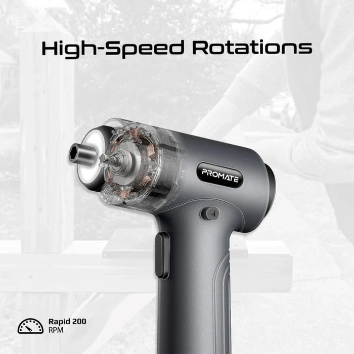 مجموعة مفك كهربائي لاسلكي رأس من فولاذ S2 وحقيبة تخزين من PROMATE