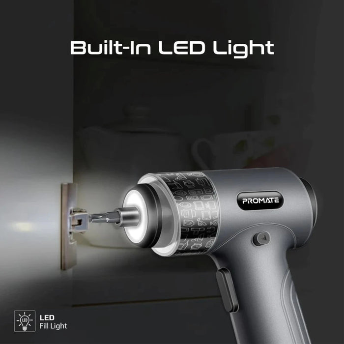 مجموعة مفك كهربائي لاسلكي رأس من فولاذ S2 وحقيبة تخزين من PROMATE