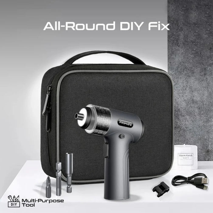 مجموعة مفك كهربائي لاسلكي رأس من فولاذ S2 وحقيبة تخزين من PROMATE