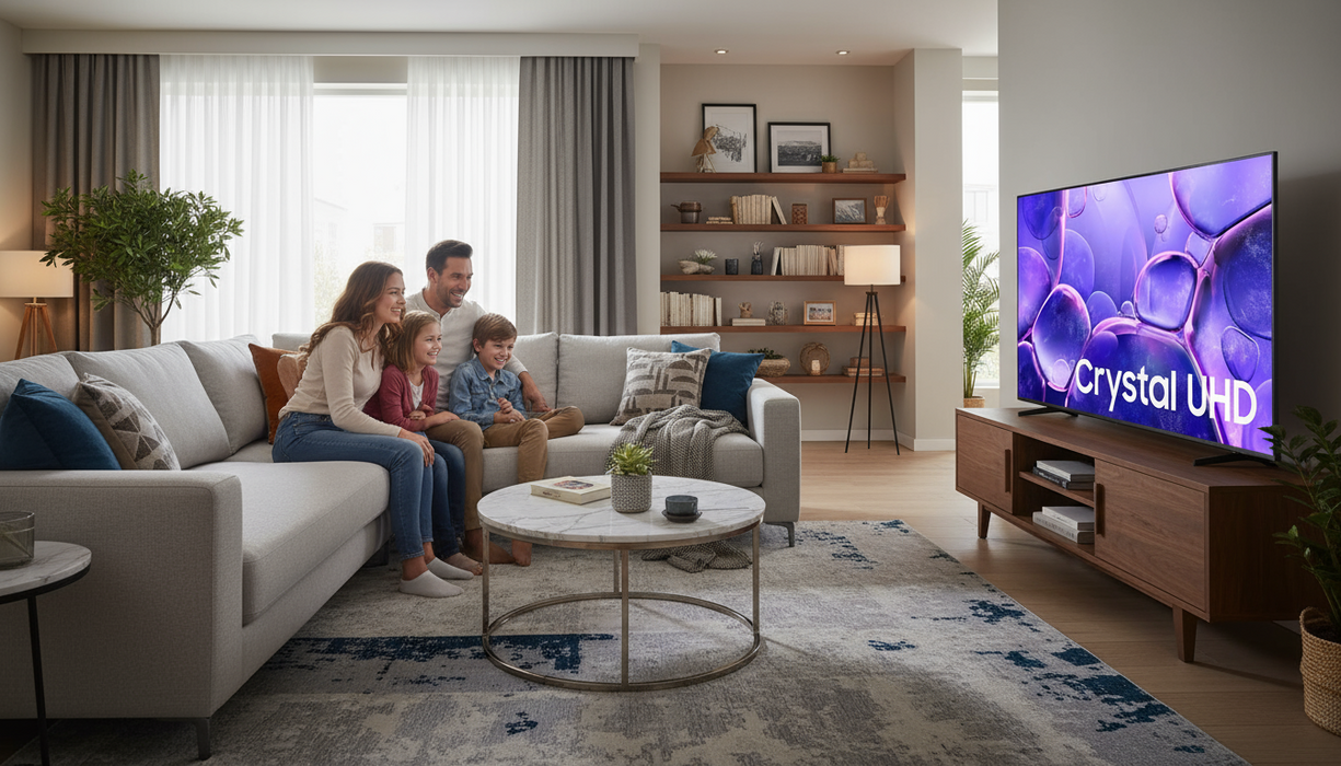 لفزيون سامسونج الذكي LED 75 بوصة Crystal 4K بنظام Tizen (طراز 2025)