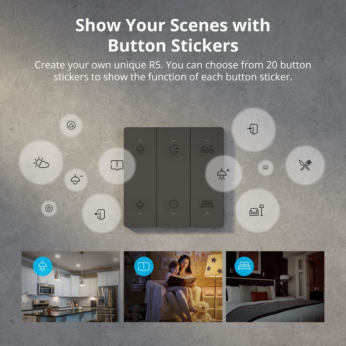 جهاز التحكم في المشهد R5 بطارية زر 3V مع ميزات التحكم الذكي من sonoff