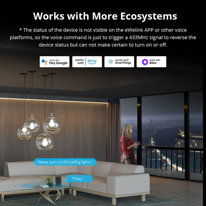 جسر RF BridgeR2 الذكي 433MHZ للتحكم بأجهزة RF عبر WiFi من sonoff